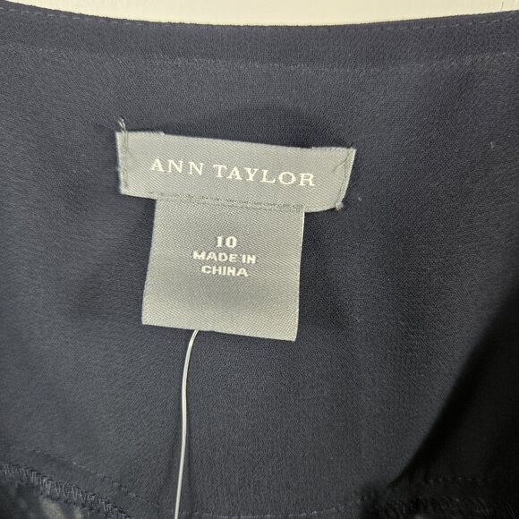 Ann Taylor Women's Size 10 Black White Embroidered Silk Tank Top NWT - Picture 3 of 7